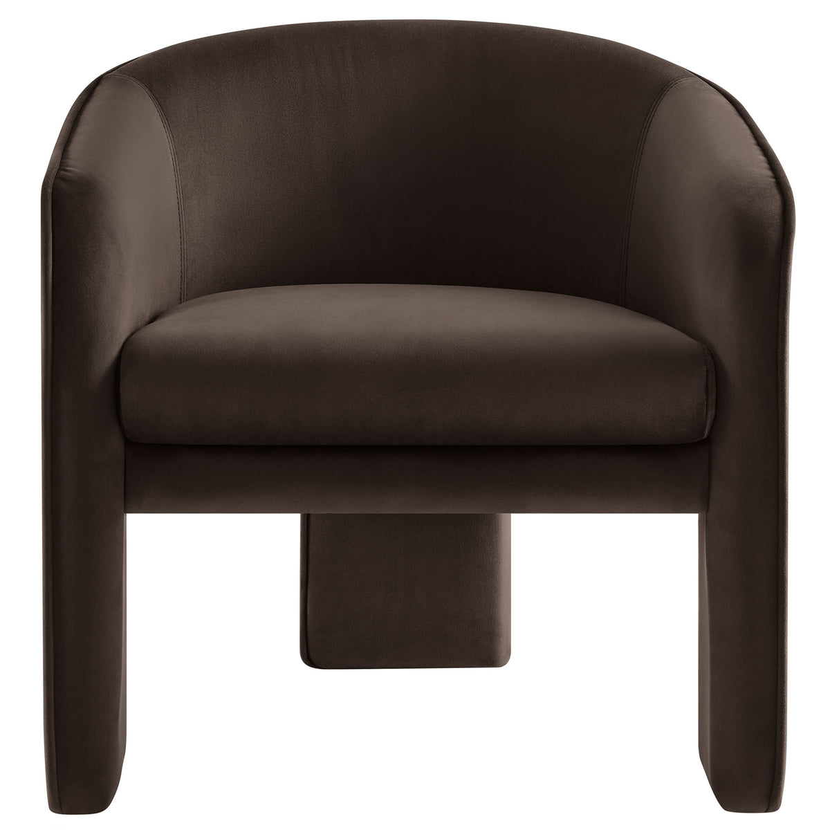 Greer Performance Velvet Upholstered Accent Armchair - Chocolate Brown