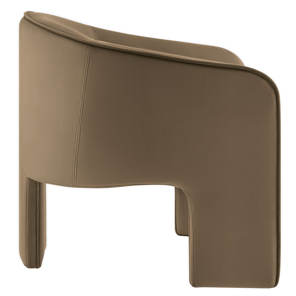 Greer Performance Velvet Upholstered Accent Armchair - Taupe