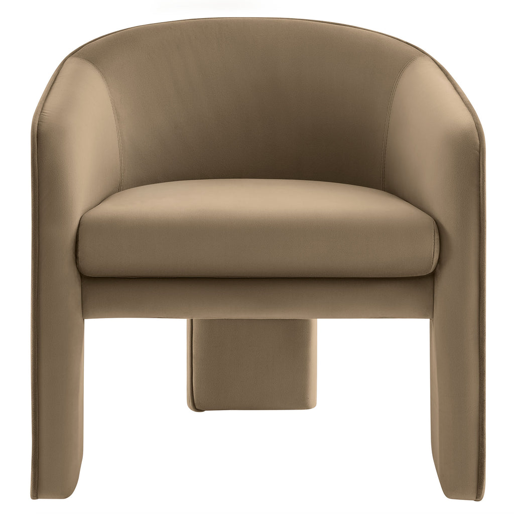 Greer Performance Velvet Upholstered Accent Armchair - Taupe