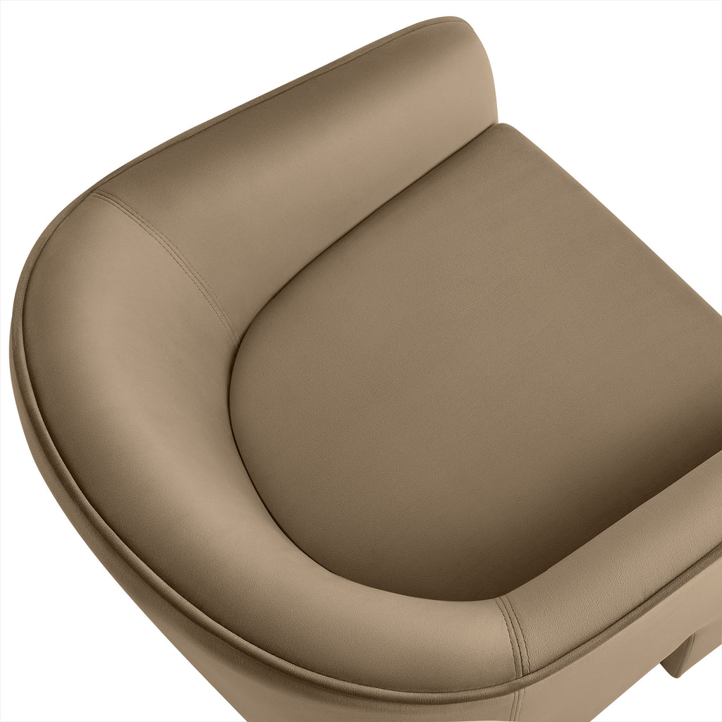 Greer Performance Velvet Upholstered Accent Armchair - Taupe
