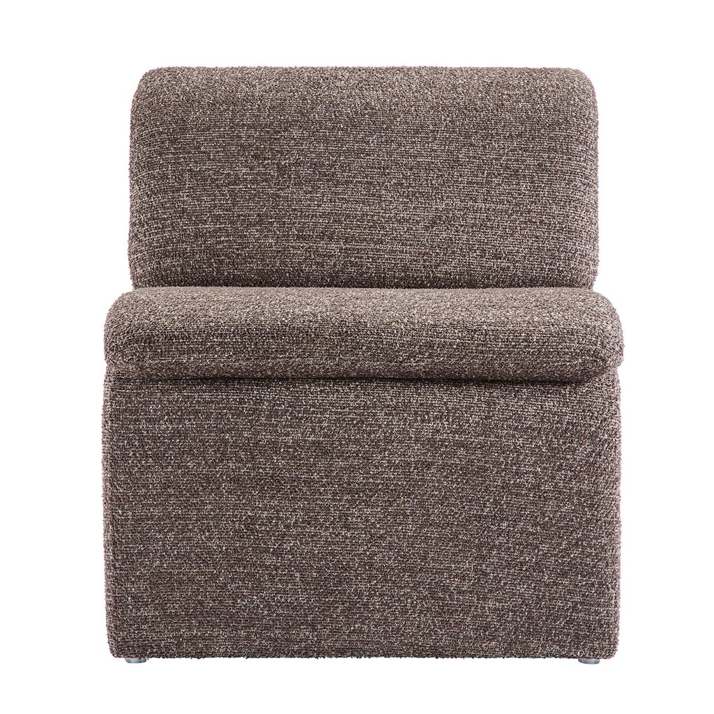 Lume Boucle Upholstered Armless Accent Chair - Antique