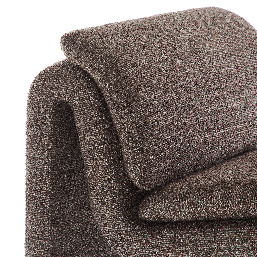 Lume Boucle Upholstered Armless Accent Chair - Antique