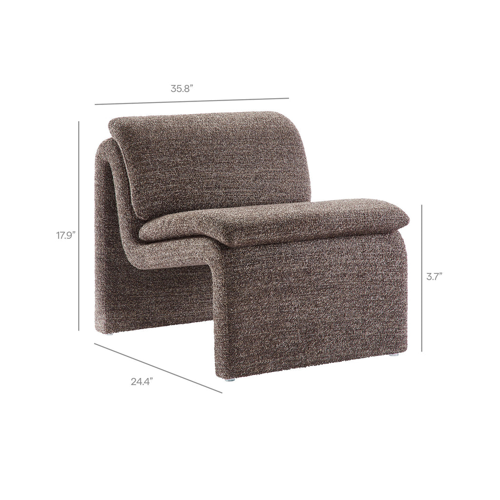 Lume Boucle Upholstered Armless Accent Chair - Antique