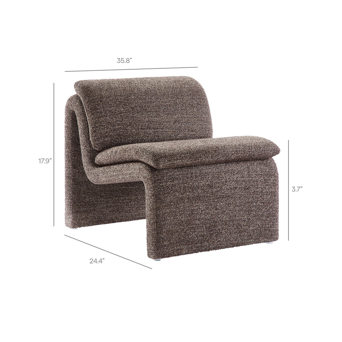 Lume Boucle Upholstered Armless Accent Chair - Antique