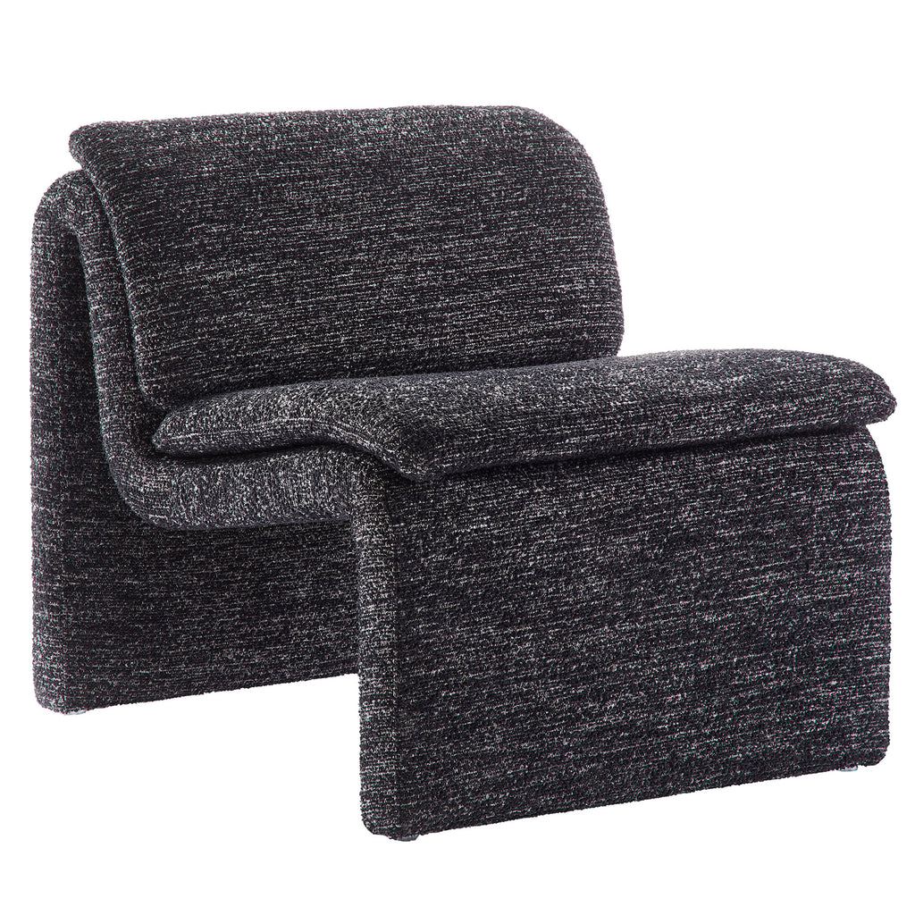 Lume Boucle Upholstered Armless Accent Chair - Charcoal