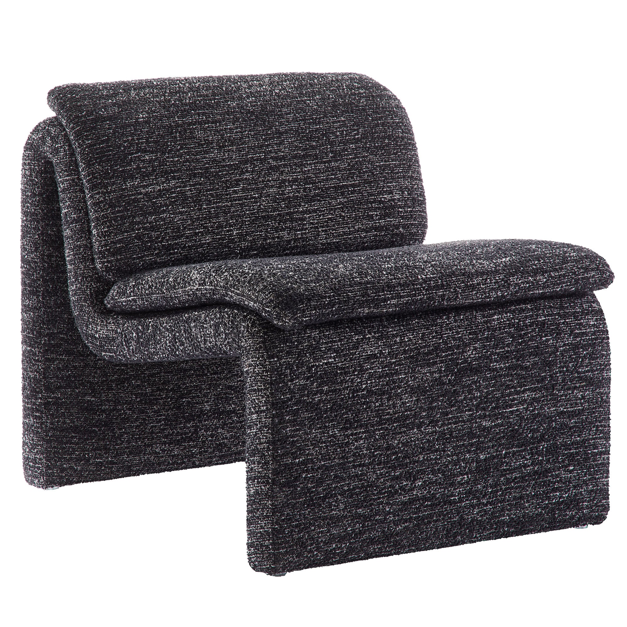Lume Boucle Upholstered Armless Accent Chair - Charcoal