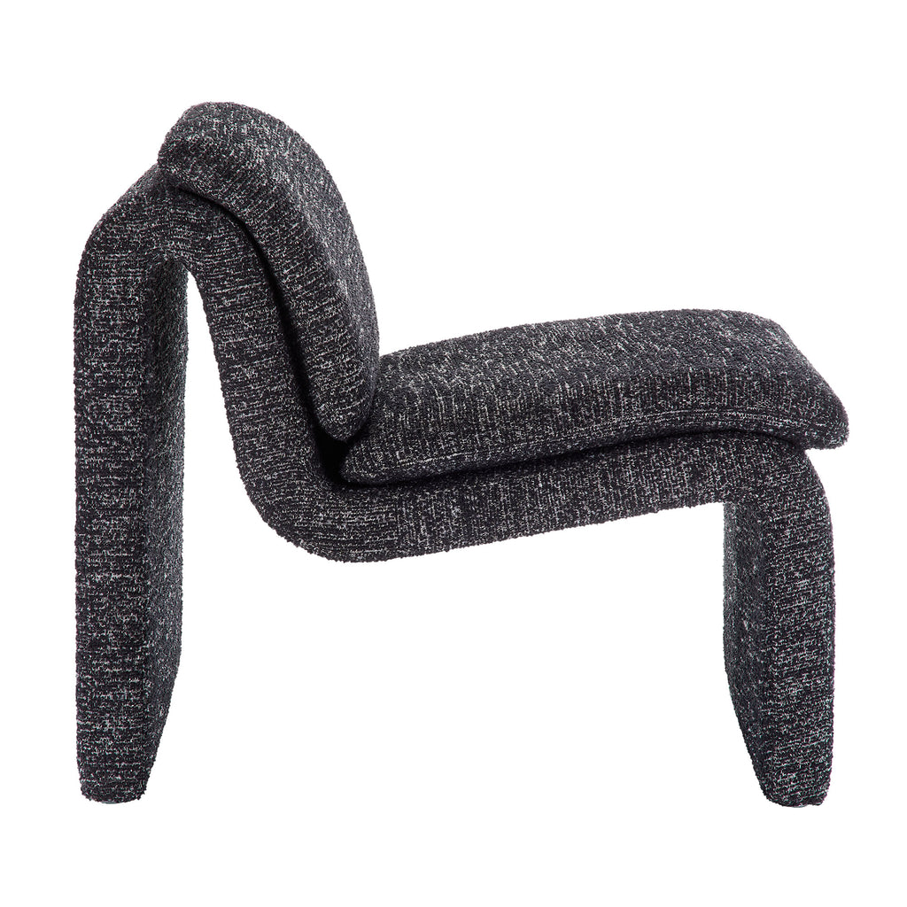 Lume Boucle Upholstered Armless Accent Chair - Charcoal