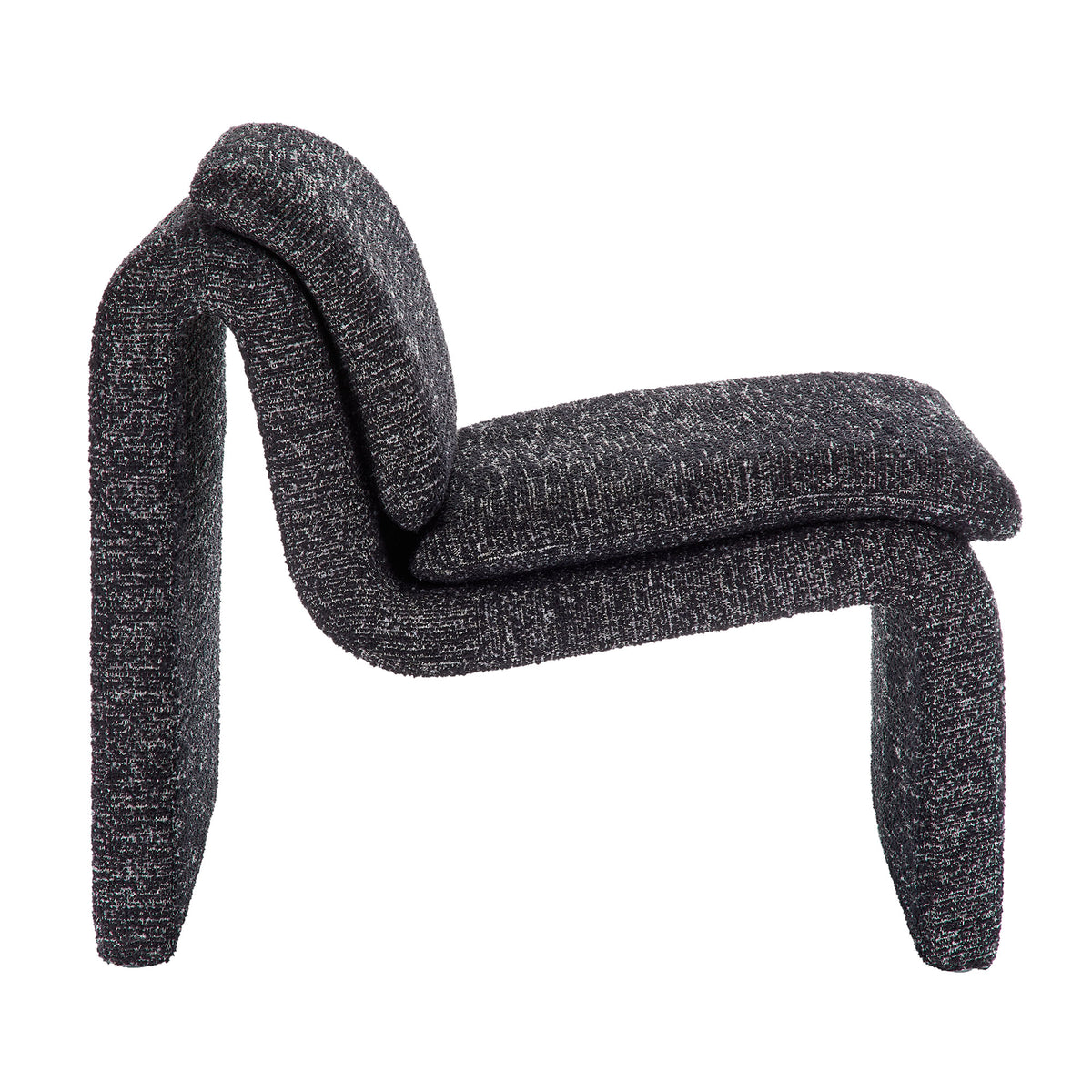 Lume Boucle Upholstered Armless Accent Chair - Charcoal