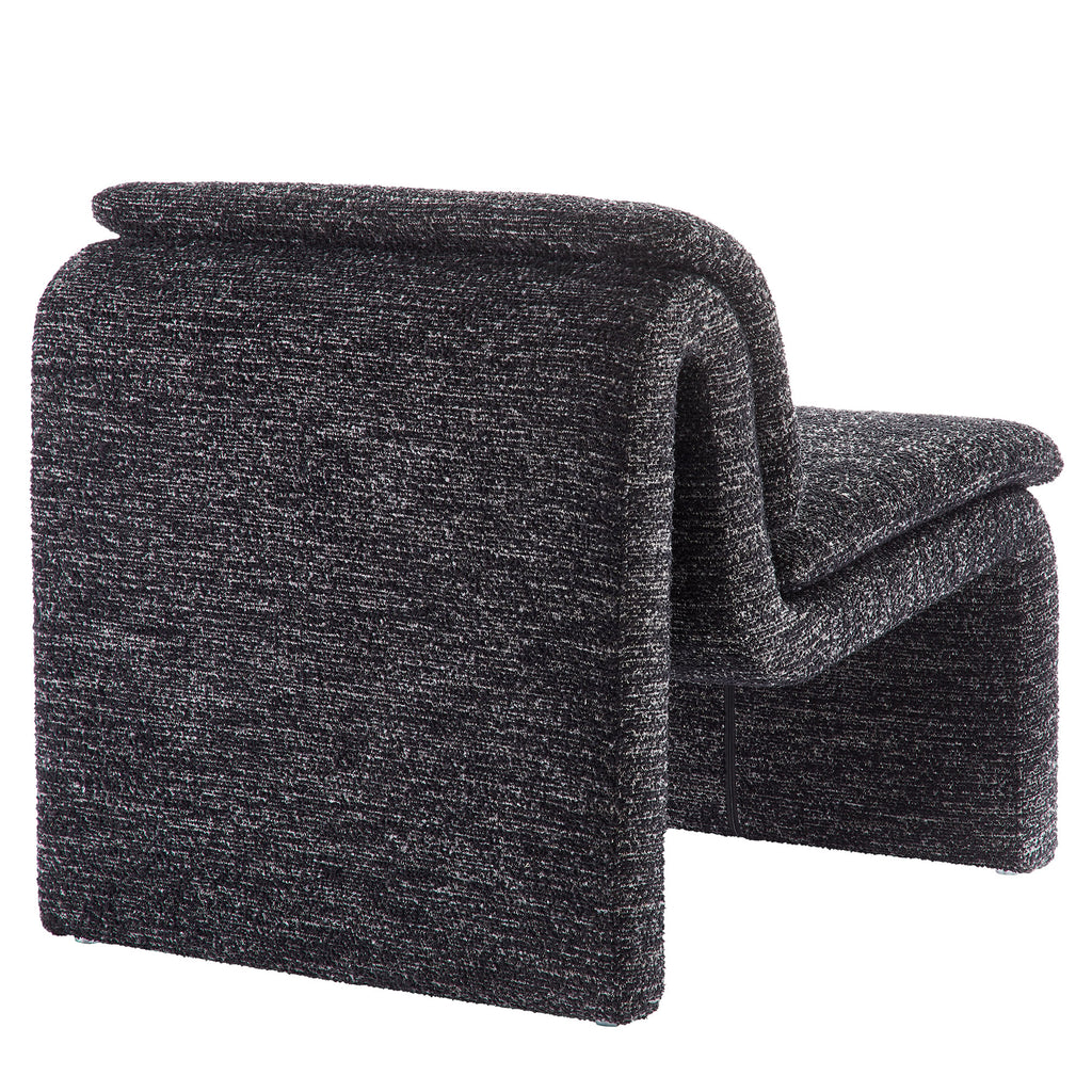Lume Boucle Upholstered Armless Accent Chair - Charcoal
