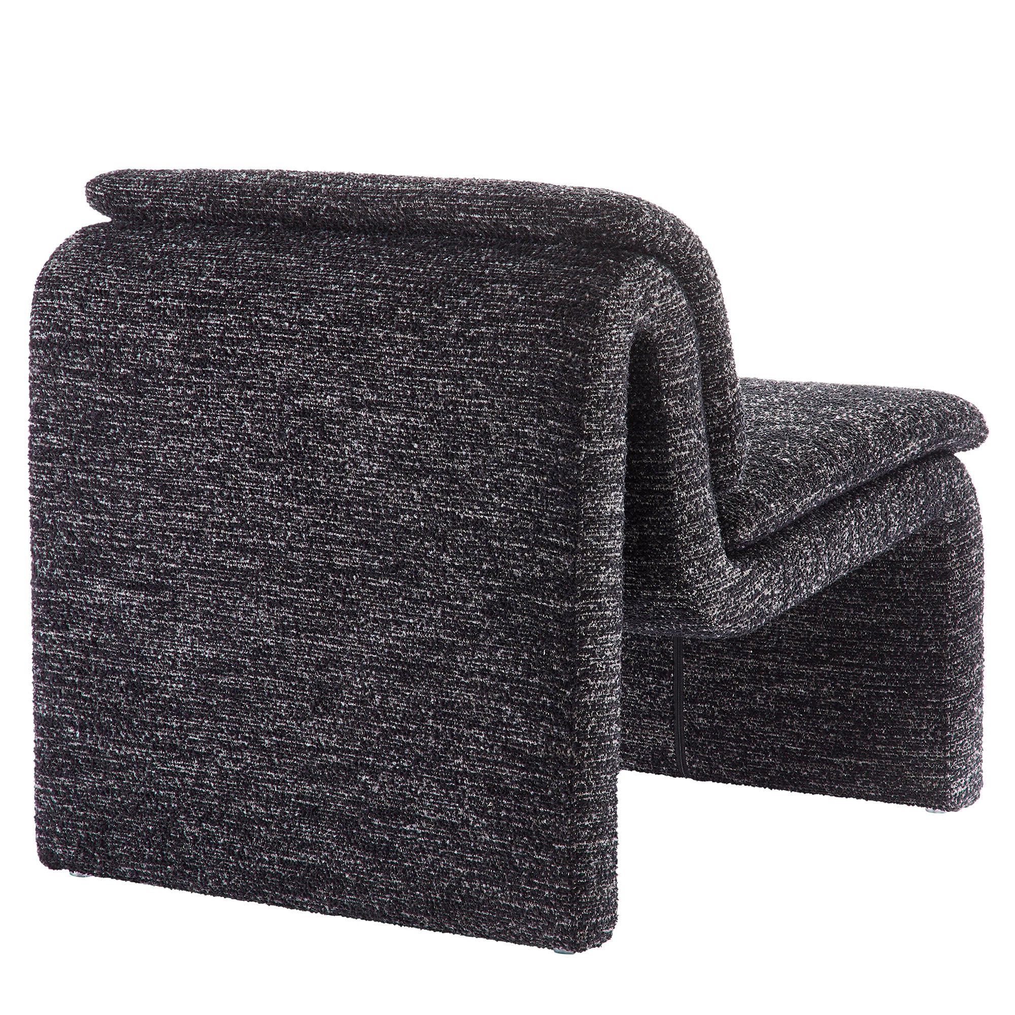 Lume Boucle Upholstered Armless Accent Chair - Charcoal