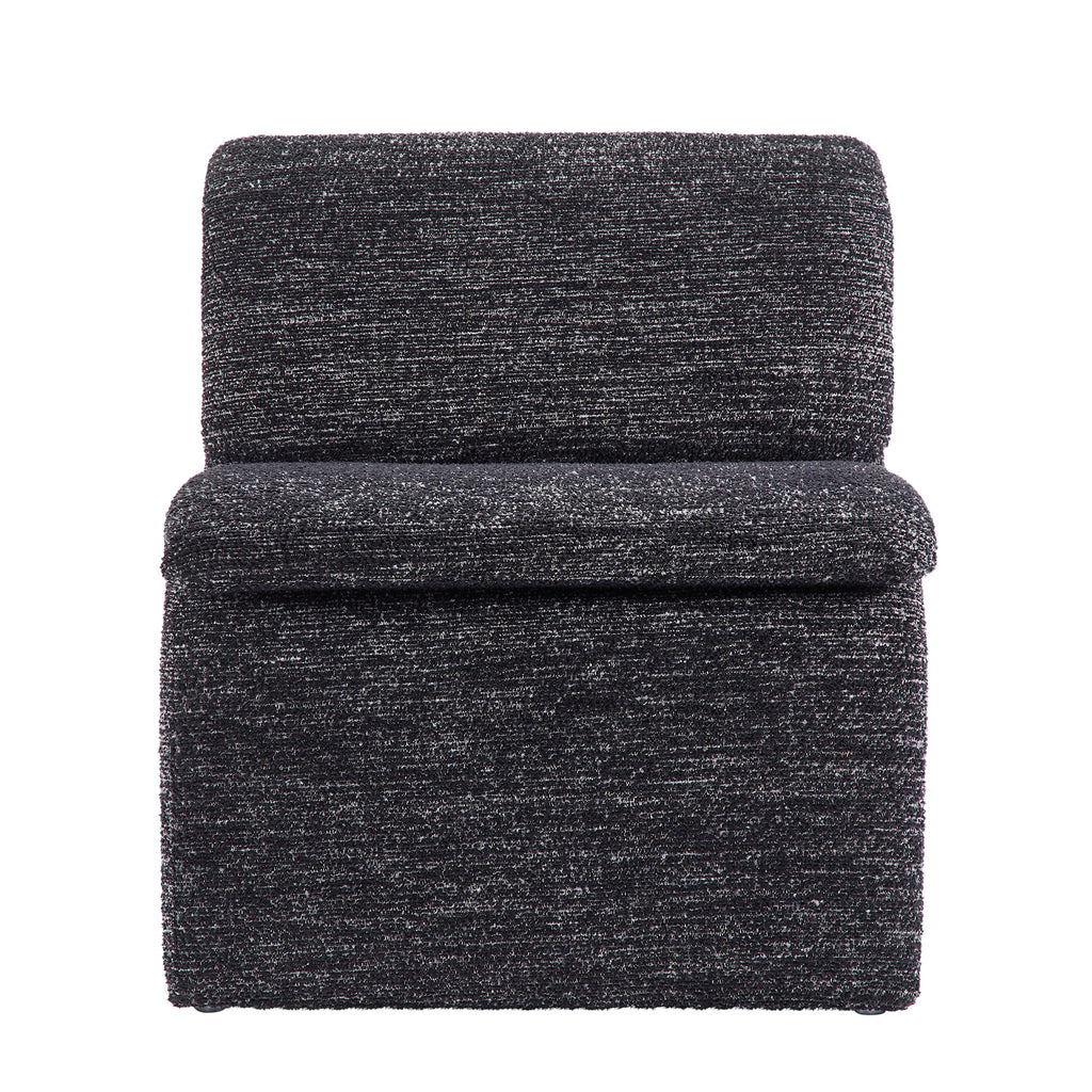Lume Boucle Upholstered Armless Accent Chair - Charcoal