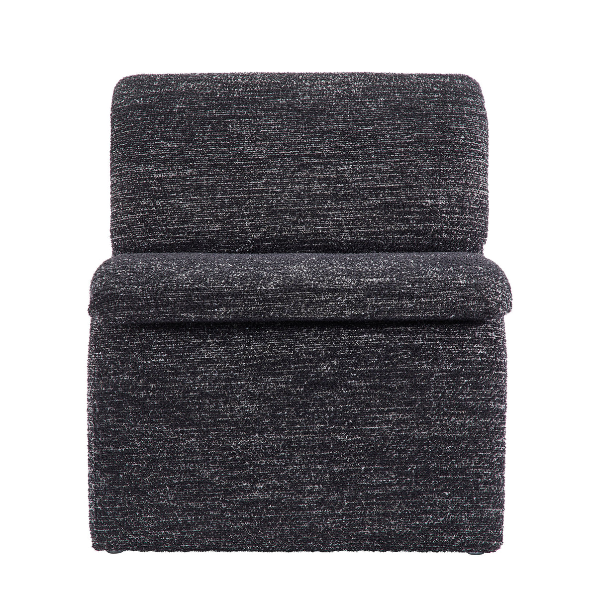 Lume Boucle Upholstered Armless Accent Chair - Charcoal