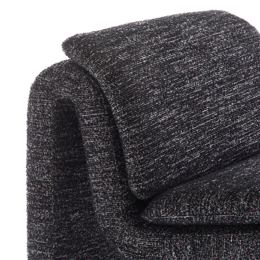 Lume Boucle Upholstered Armless Accent Chair - Charcoal