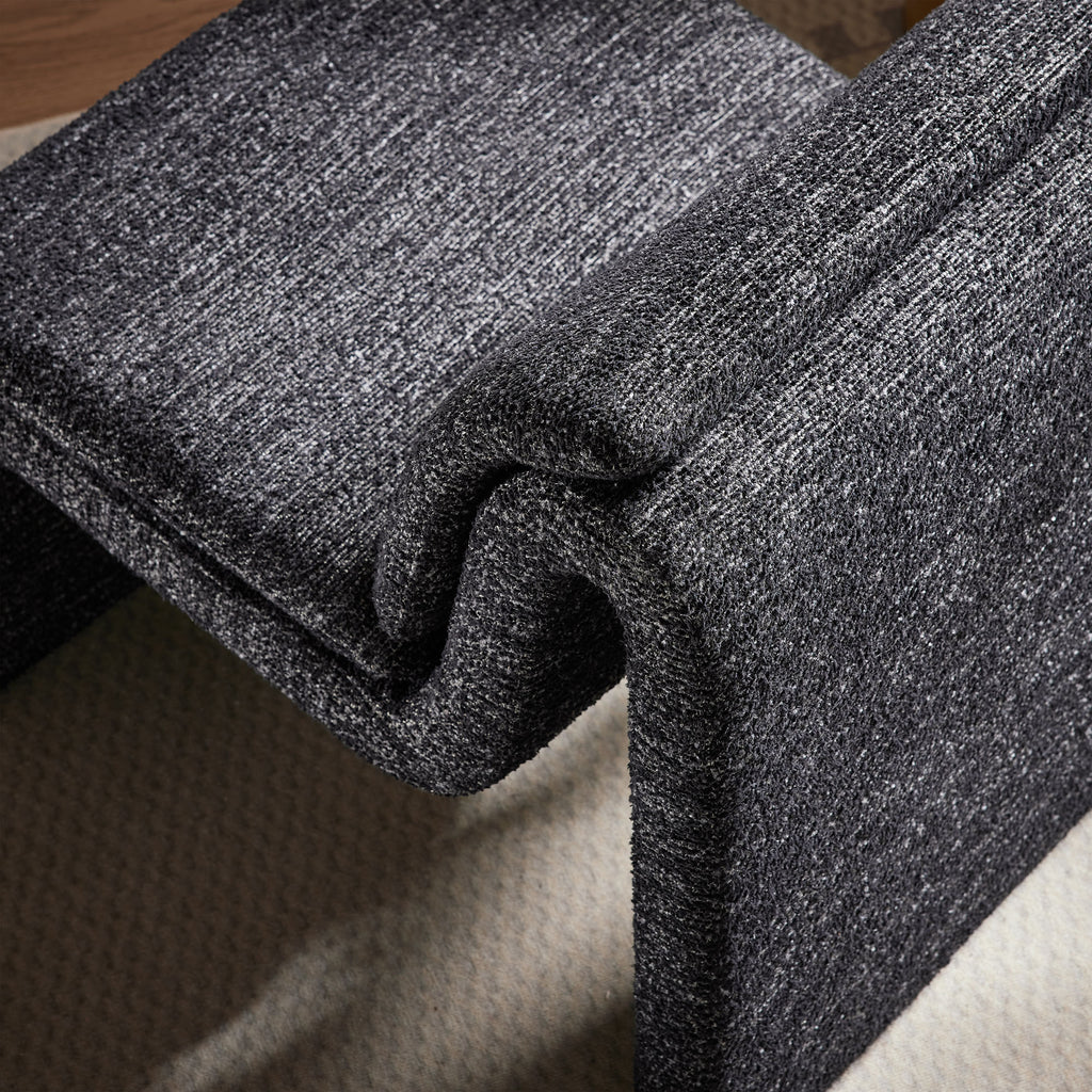 Lume Boucle Upholstered Armless Accent Chair - Charcoal