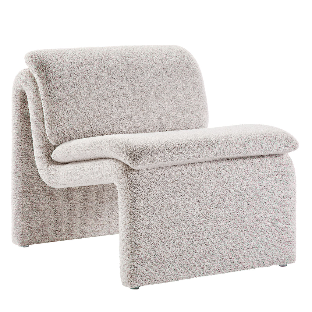 Lume Boucle Upholstered Armless Accent Chair - Parchment