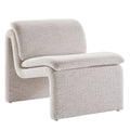 Lume Boucle Upholstered Armless Accent Chair - Parchment