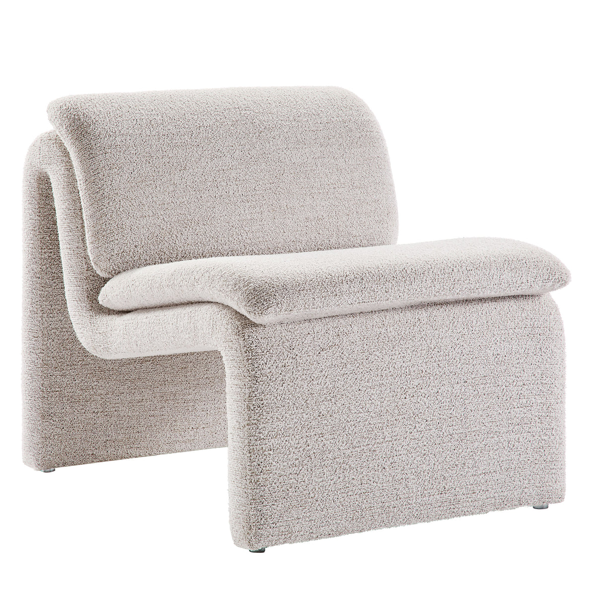 Lume Boucle Upholstered Armless Accent Chair - Parchment