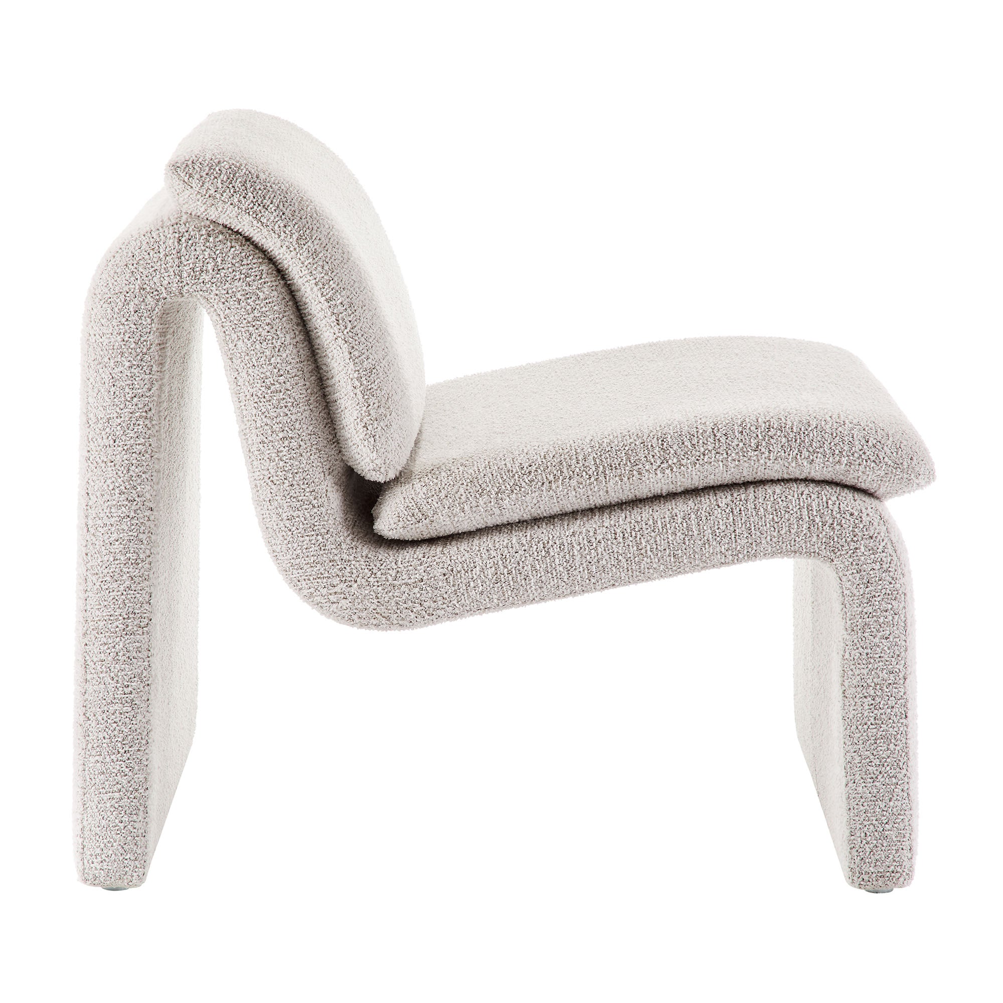Lume Boucle Upholstered Armless Accent Chair - Parchment