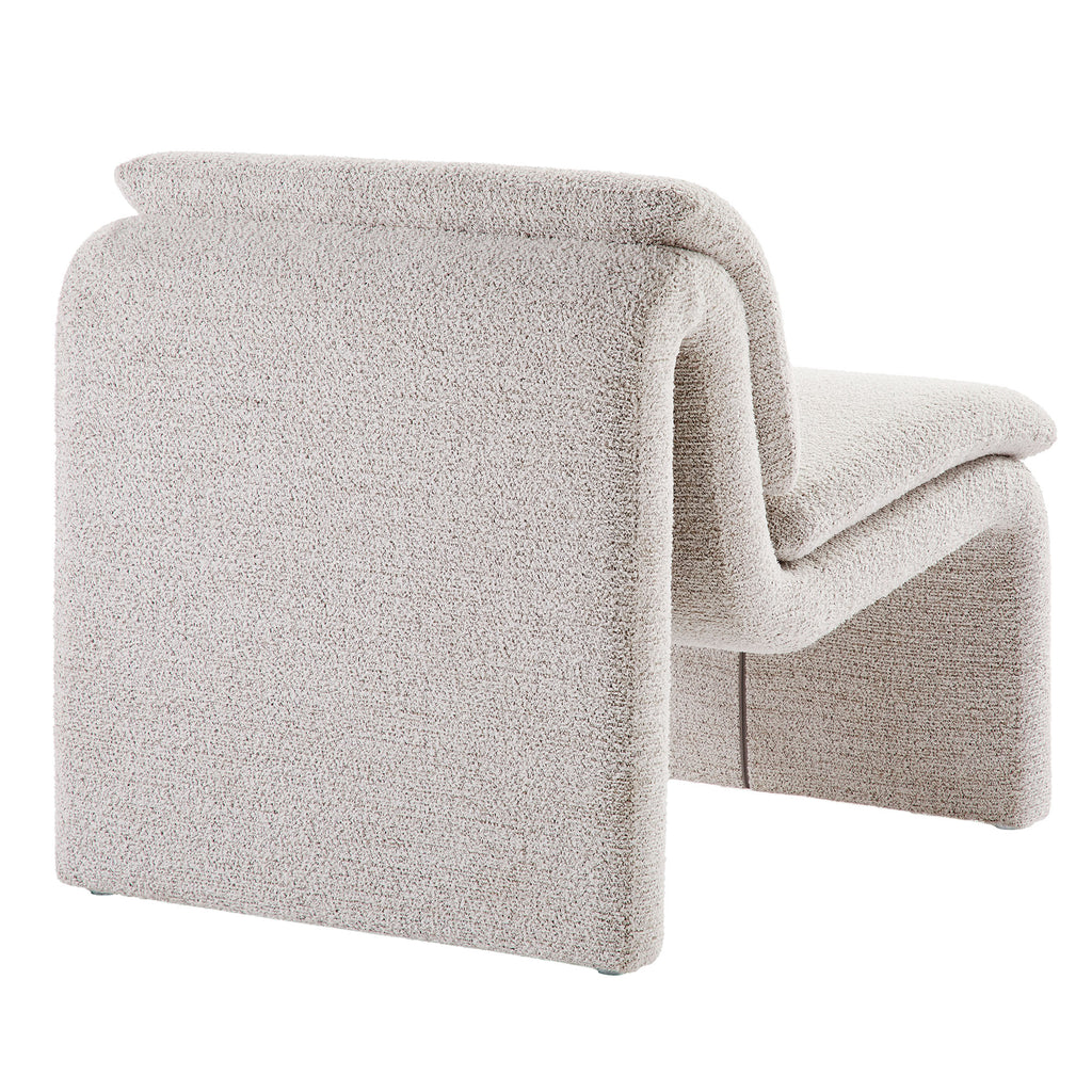 Lume Boucle Upholstered Armless Accent Chair - Parchment