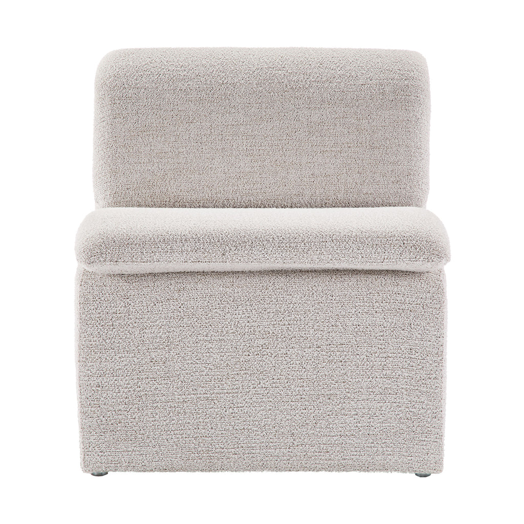 Lume Boucle Upholstered Armless Accent Chair - Parchment