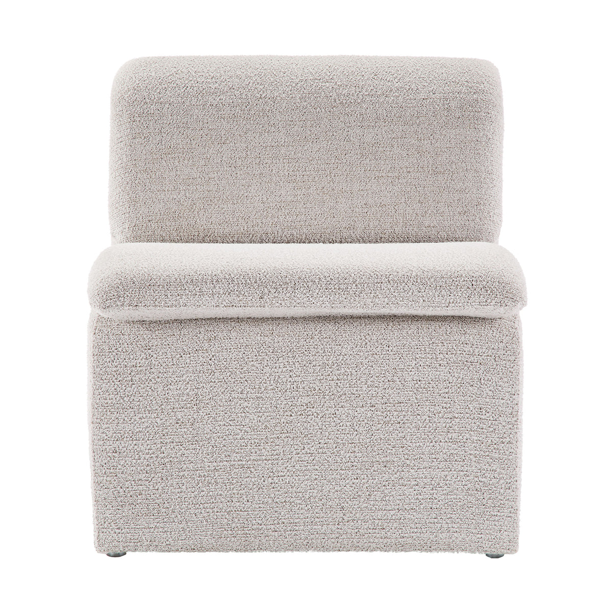 Lume Boucle Upholstered Armless Accent Chair - Parchment