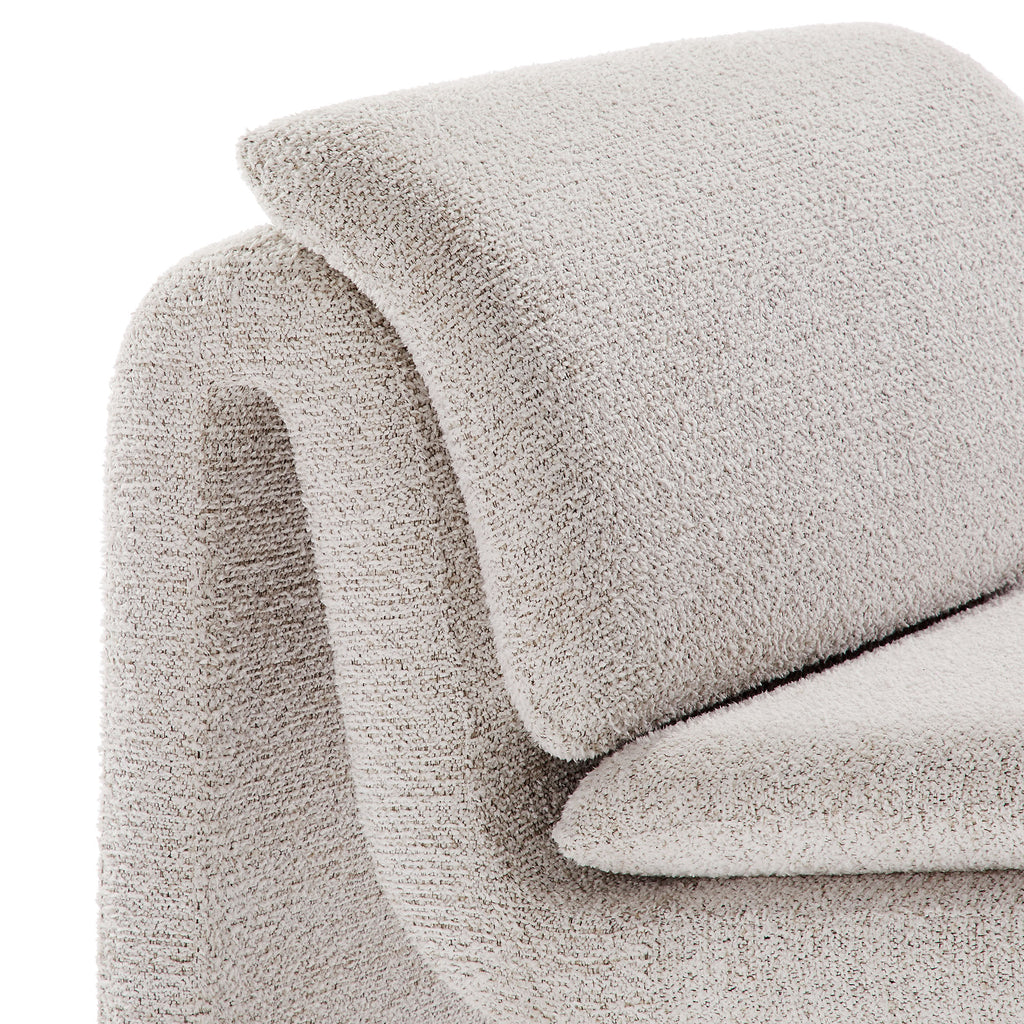 Lume Boucle Upholstered Armless Accent Chair - Parchment
