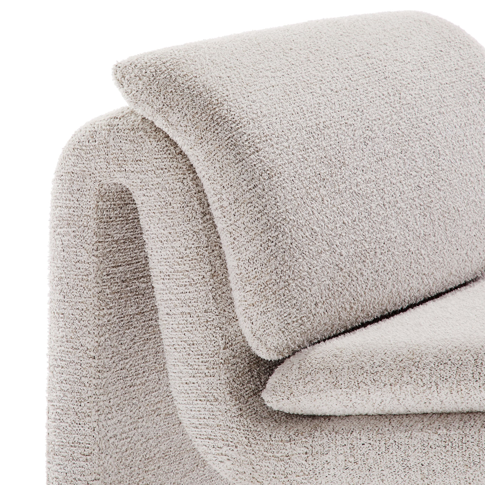 Lume Boucle Upholstered Armless Accent Chair - Parchment