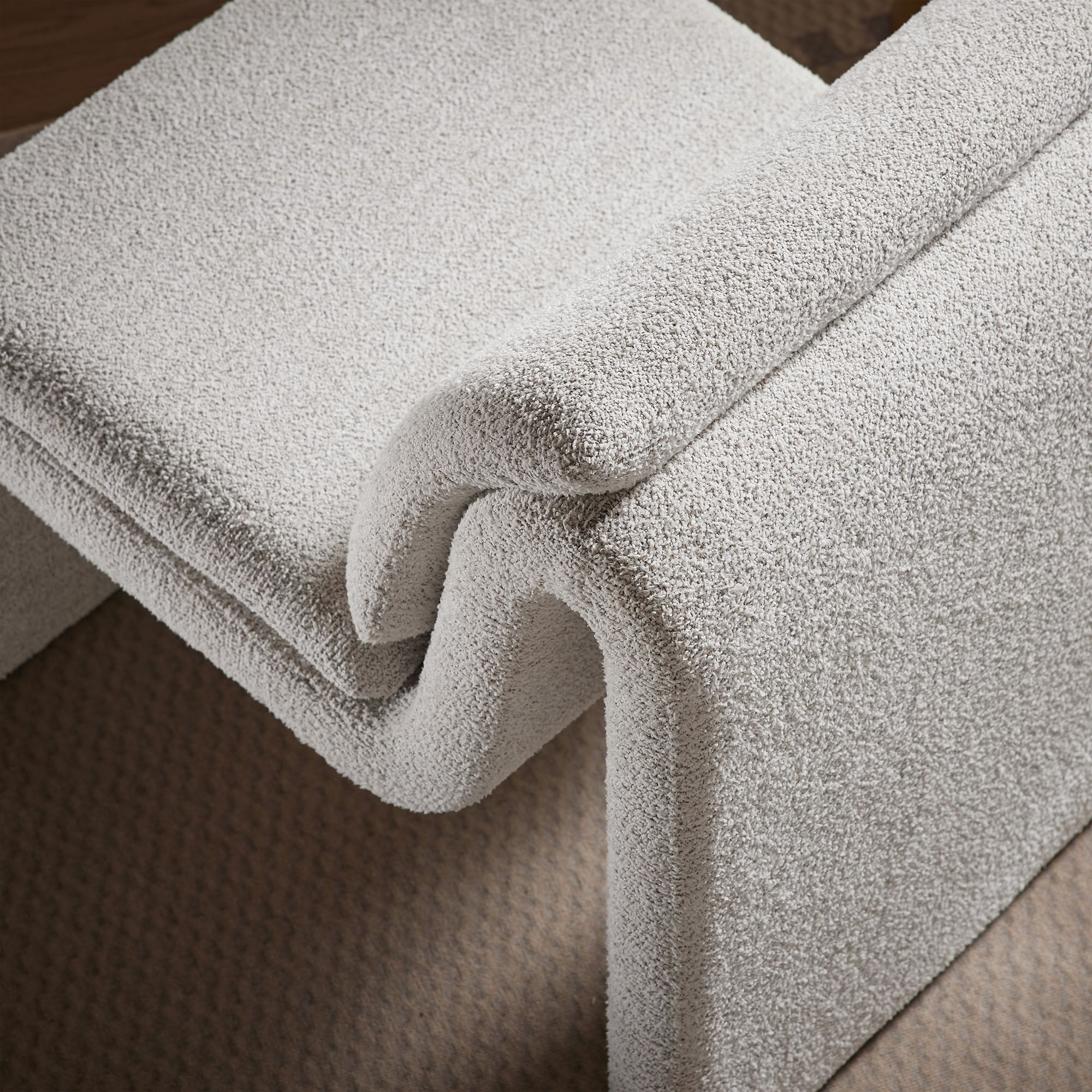 Lume Boucle Upholstered Armless Accent Chair - Parchment