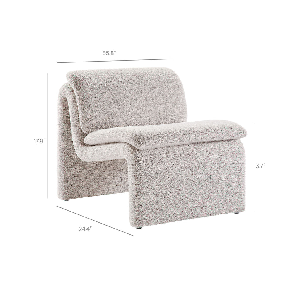 Lume Boucle Upholstered Armless Accent Chair - Parchment