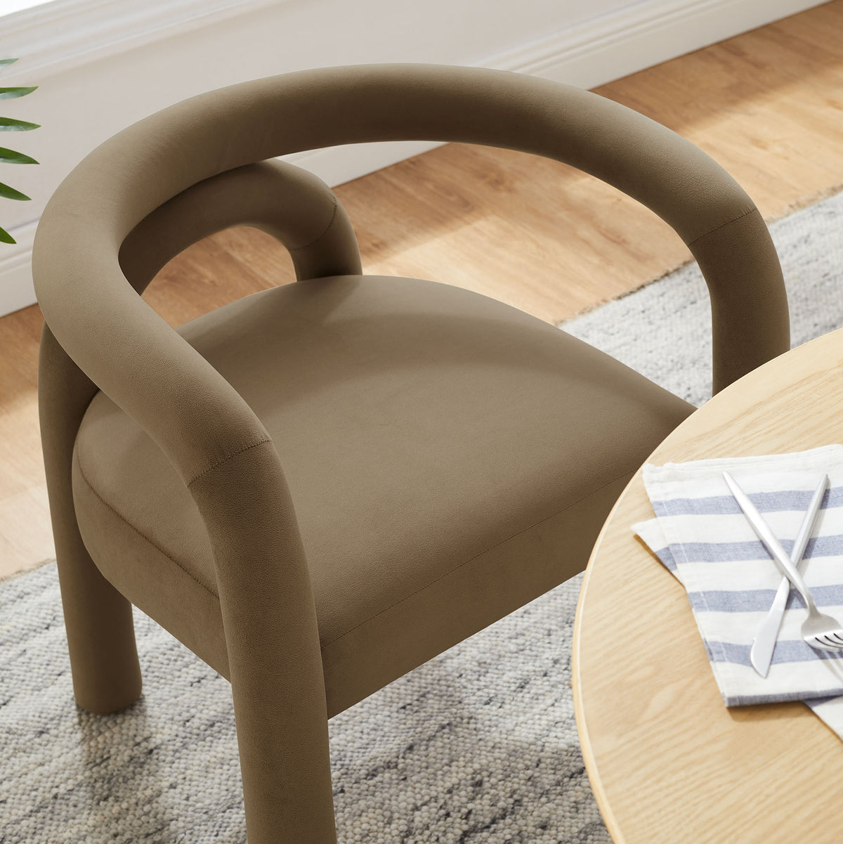 Astrid Performance Velvet Dining Chair - Camel