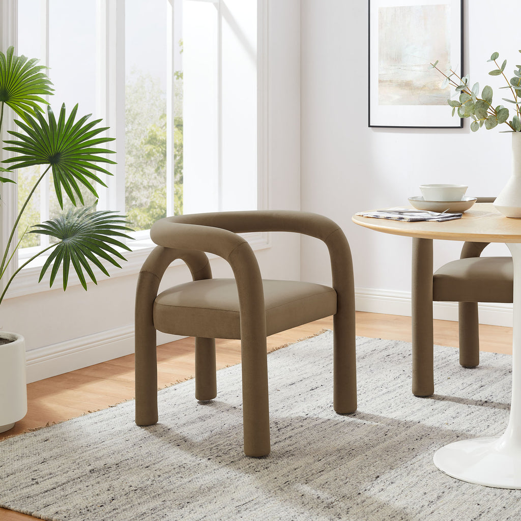 Astrid Performance Velvet Dining Chair - Camel