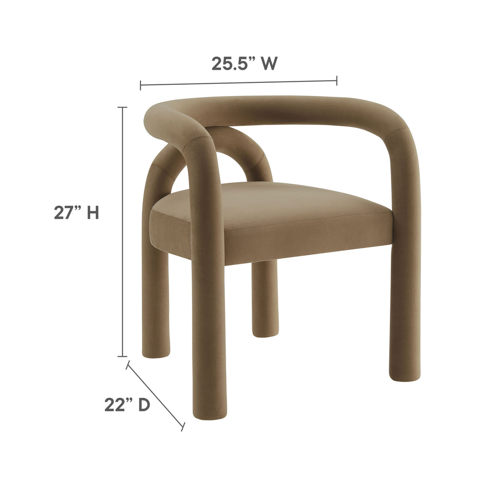 Astrid Performance Velvet Dining Chair - Camel