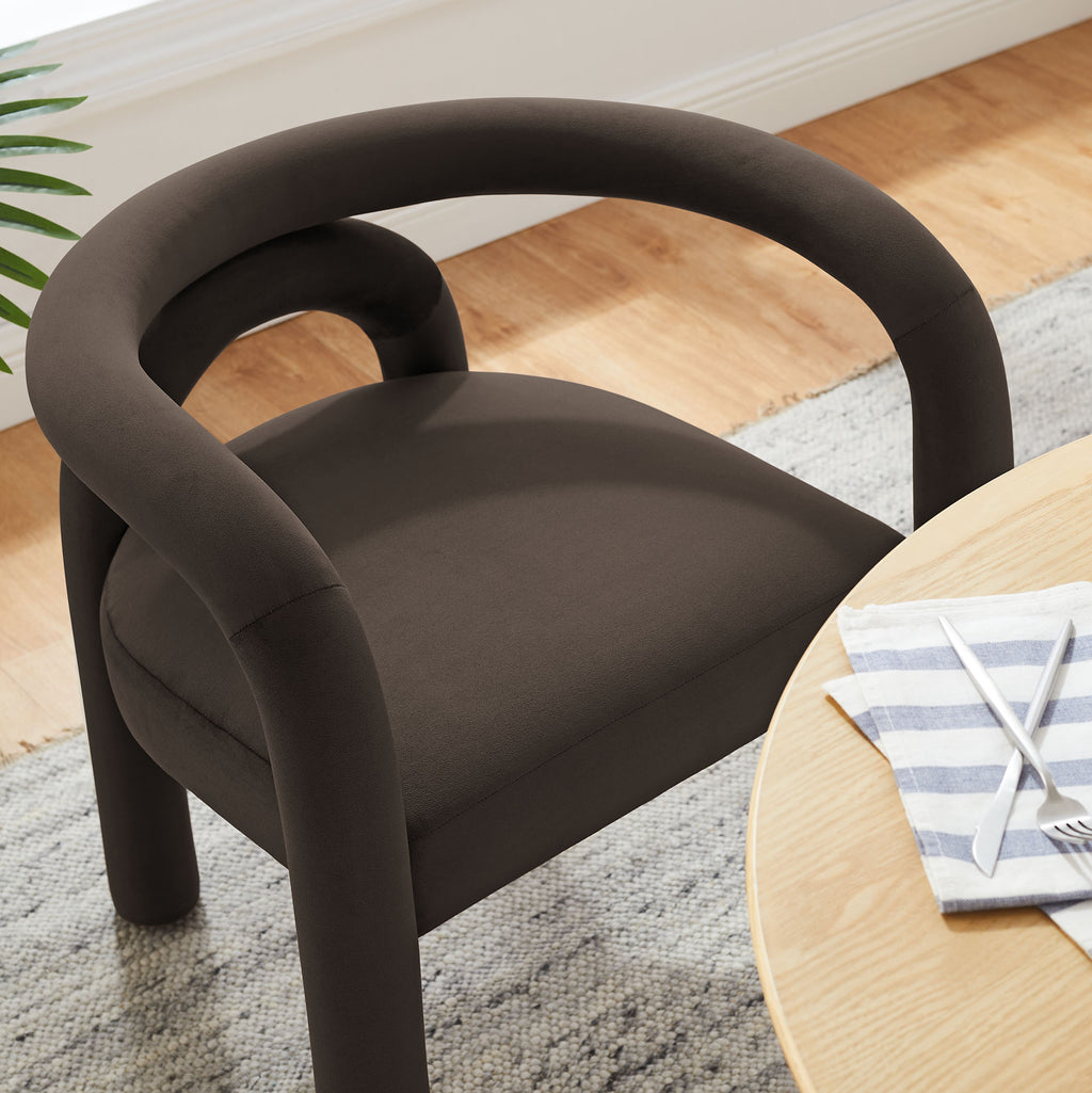 Astrid Performance Velvet Dining Chair - Cocoa