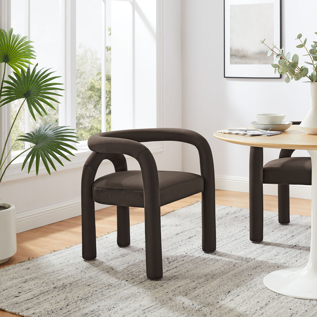 Astrid Performance Velvet Dining Chair - Cocoa