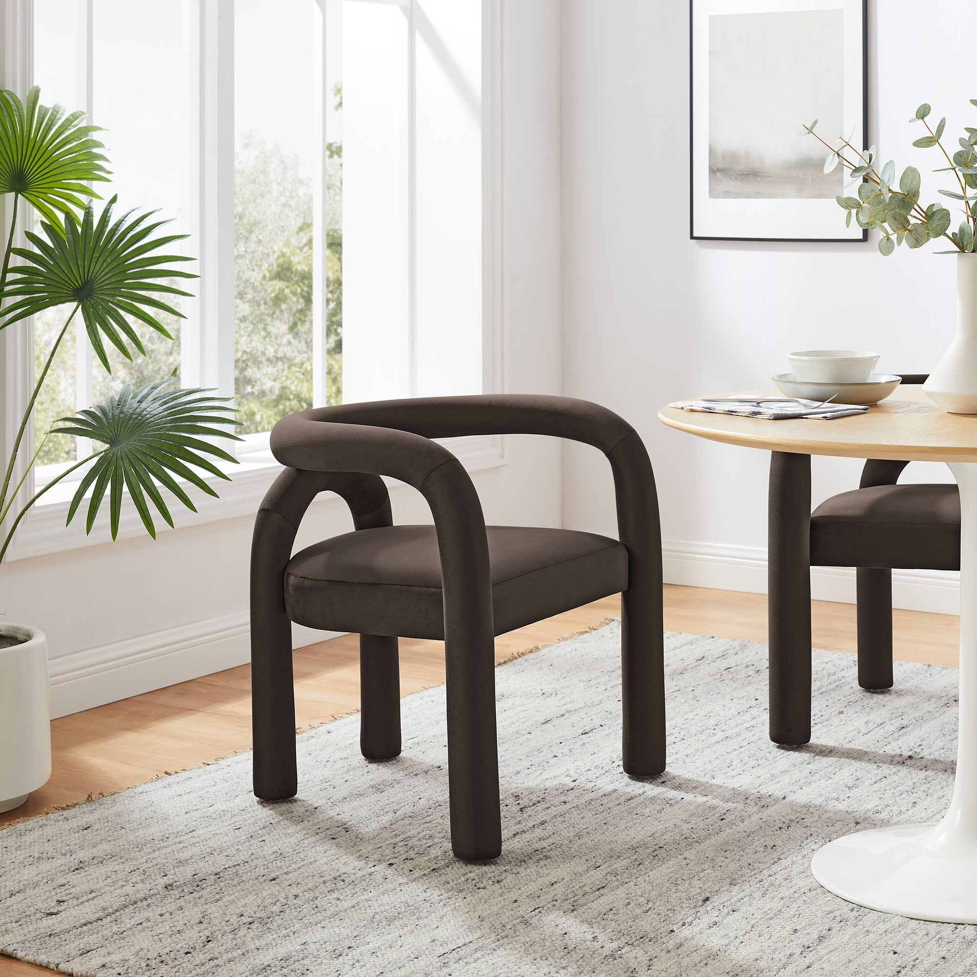 Astrid Performance Velvet Dining Chair - Cocoa