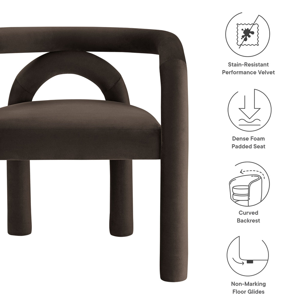 Astrid Performance Velvet Dining Chair - Cocoa