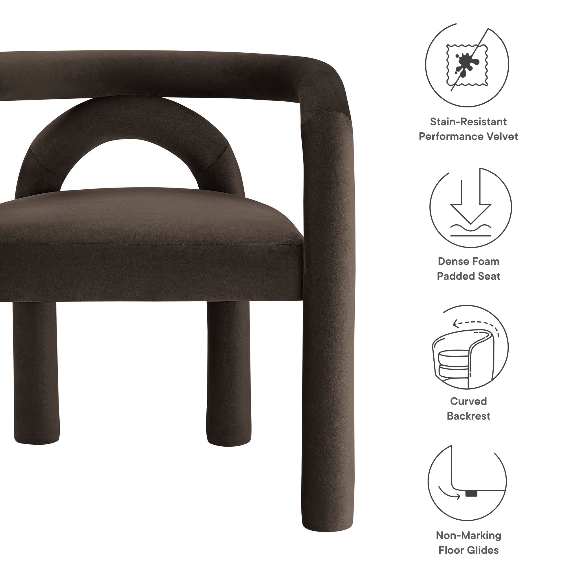 Astrid Performance Velvet Dining Chair - Cocoa