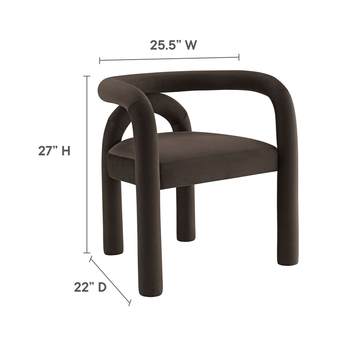 Astrid Performance Velvet Dining Chair - Cocoa