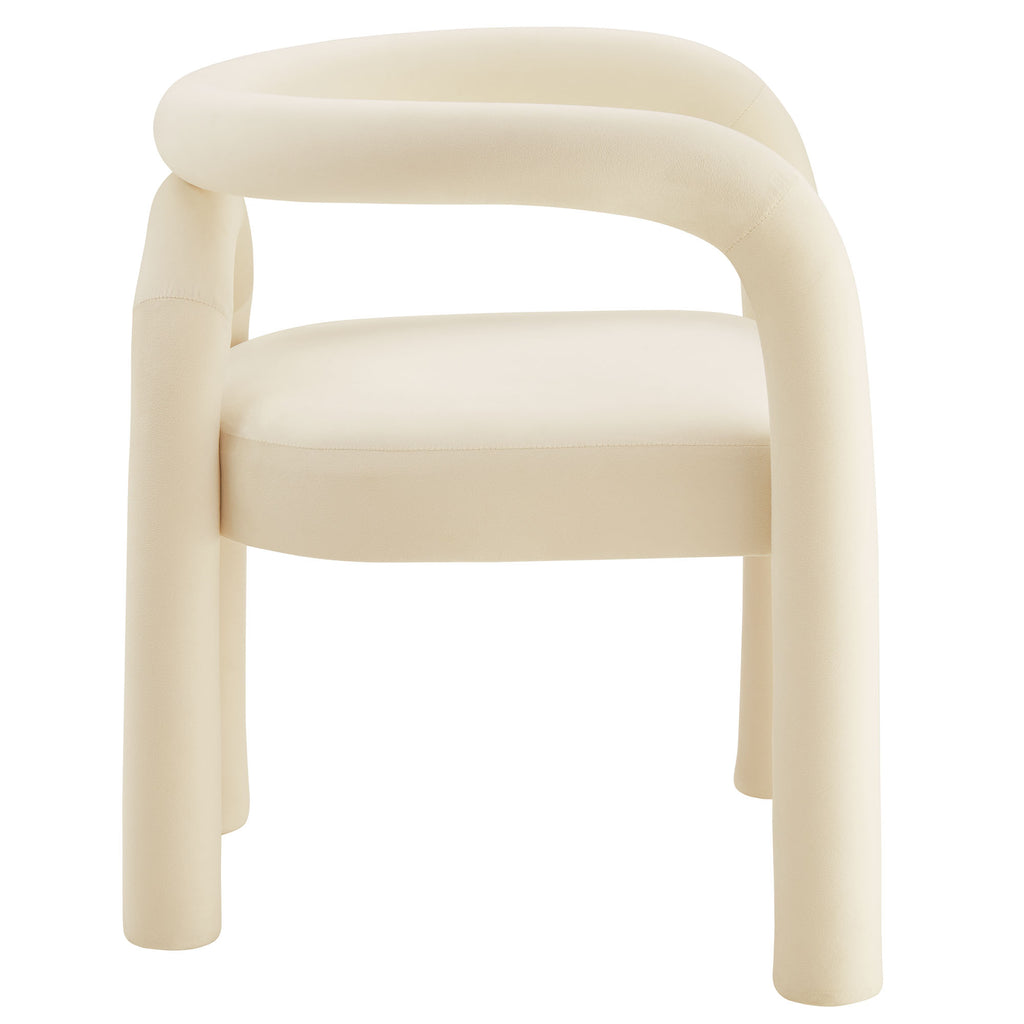 Astrid Performance Velvet Dining Chair - Porcelain
