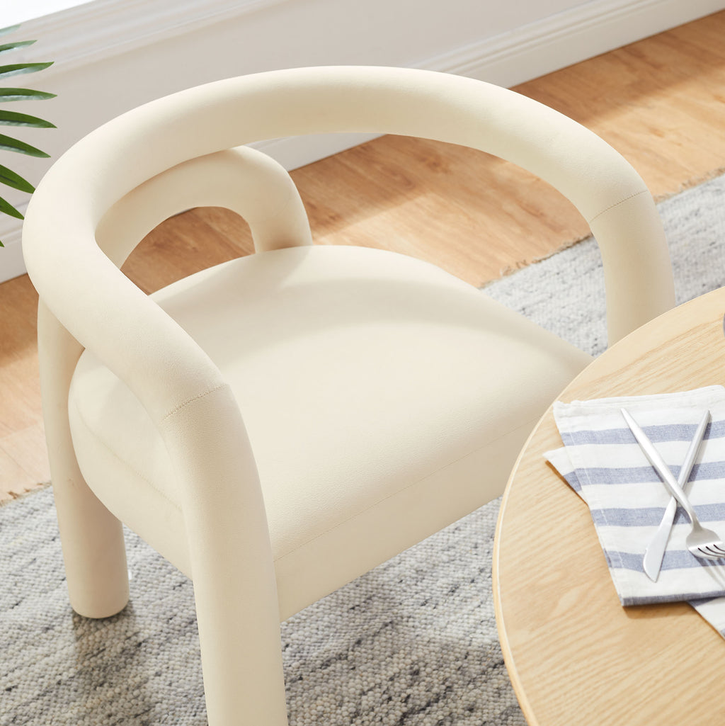 Astrid Performance Velvet Dining Chair - Porcelain