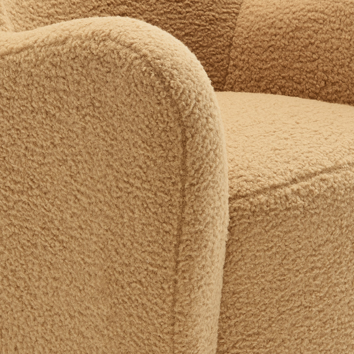 Montrose Wingback Sherpa Swivel Accent Chair - Camel Walnut