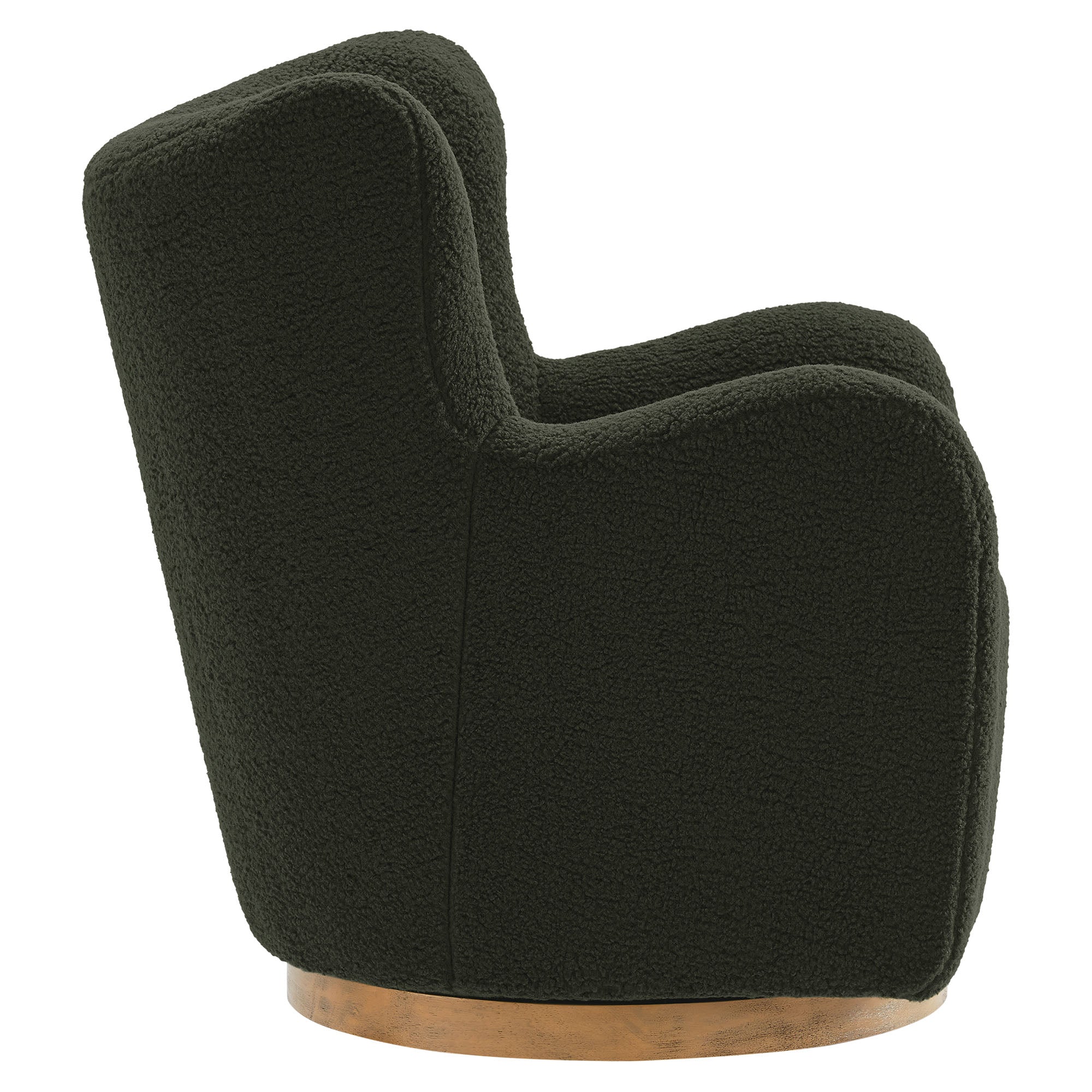 Montrose Wingback Sherpa Swivel Accent Chair - Fern Walnut