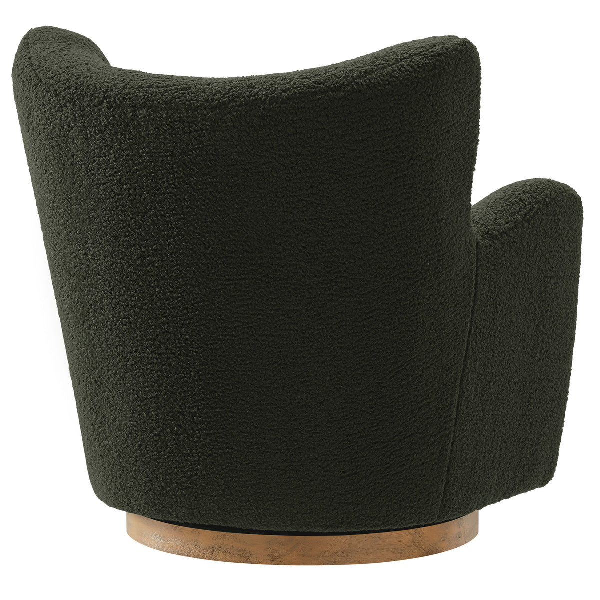 Montrose Wingback Sherpa Swivel Accent Chair - Fern Walnut