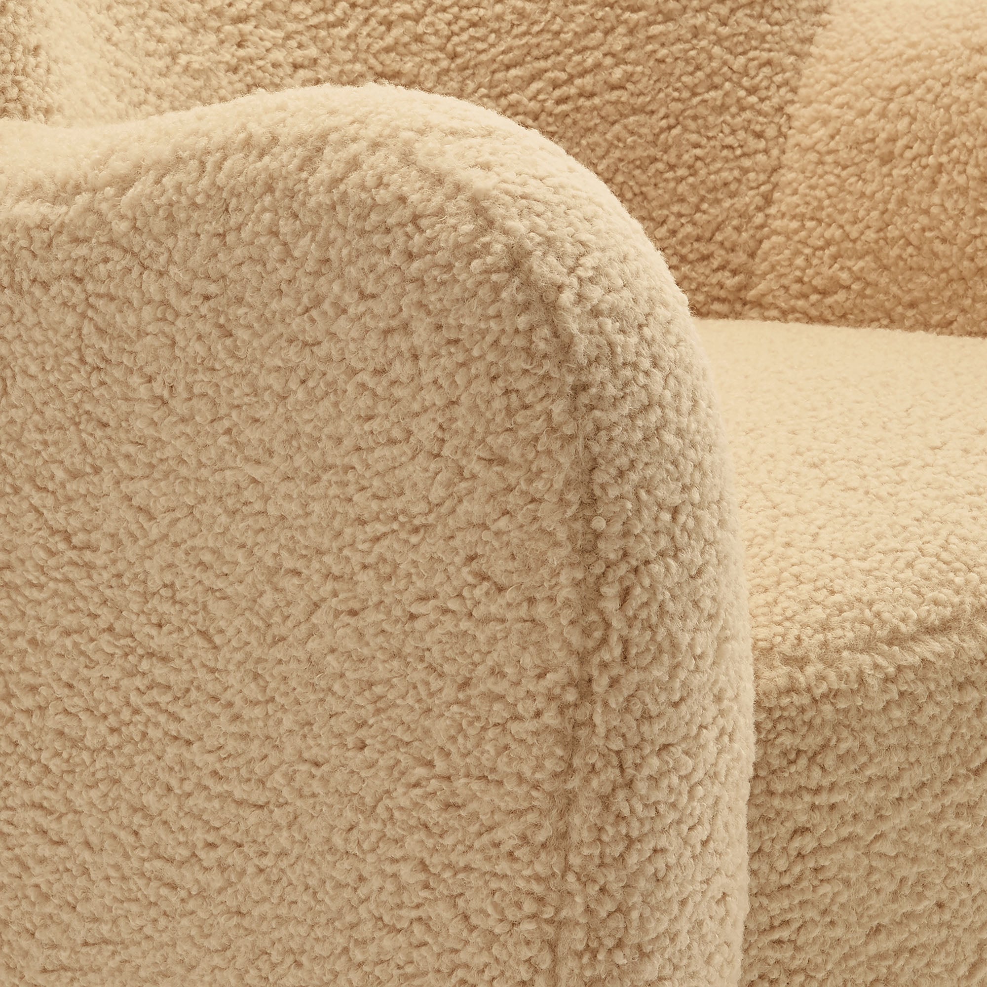 Montrose Wingback Sherpa Swivel Accent Chair - Ivory Walnut