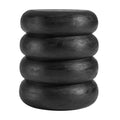 Ellery Round Stacked Wood Side Table - Wirebrush Black