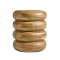 Ellery Round Stacked Wood Side Table - Natural