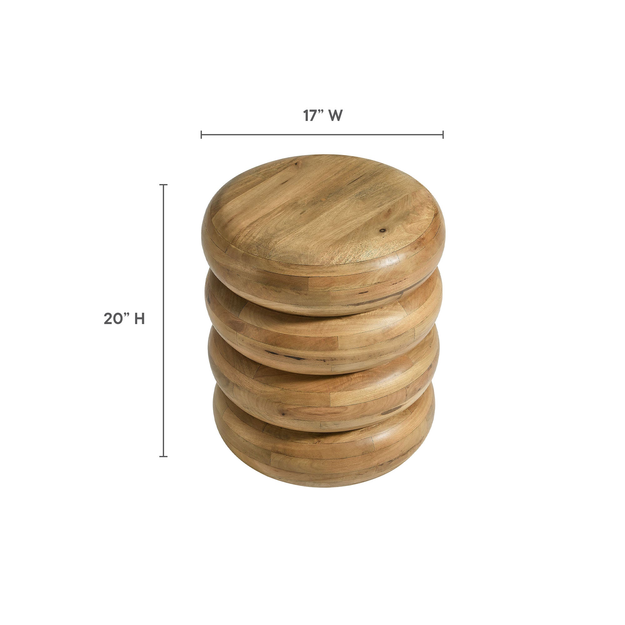 Ellery Round Stacked Wood Side Table - Natural