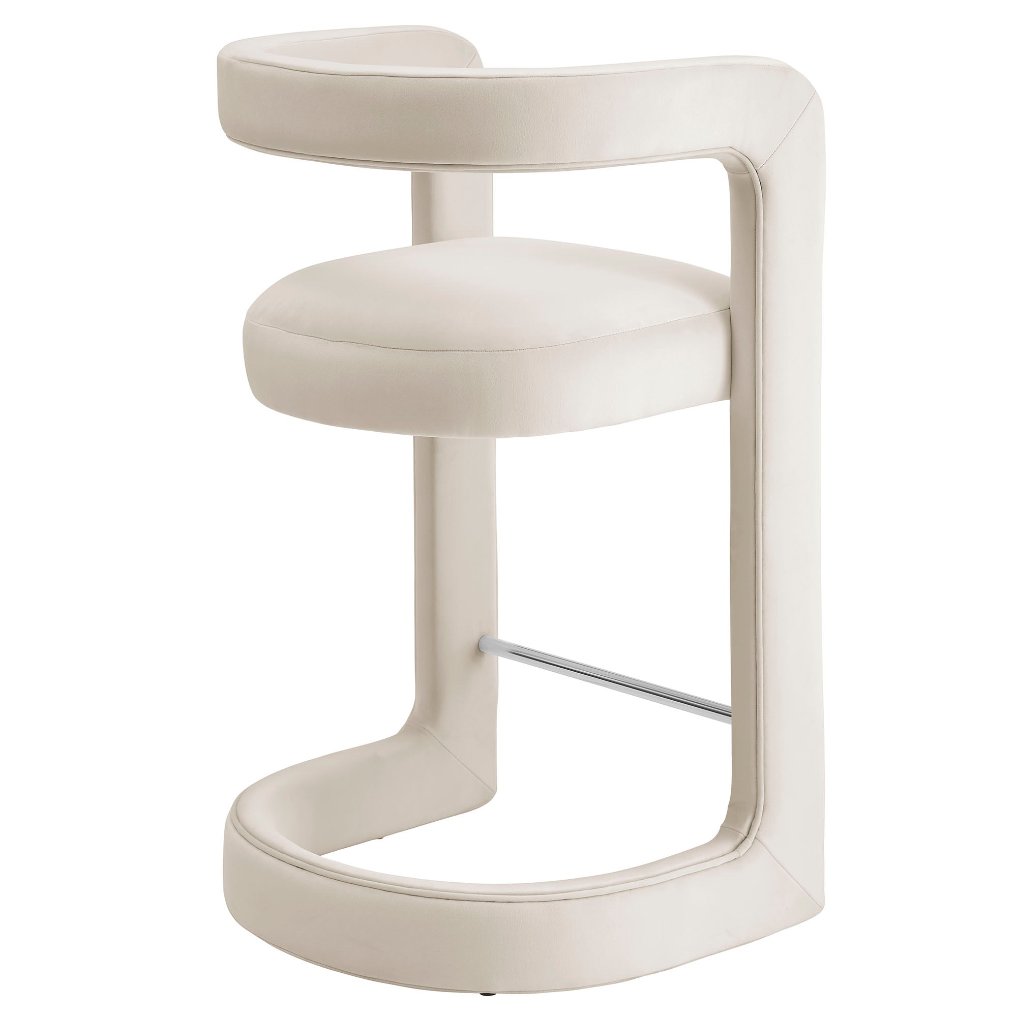 Winslow Performance Velvet Counter Stool - Alabaster