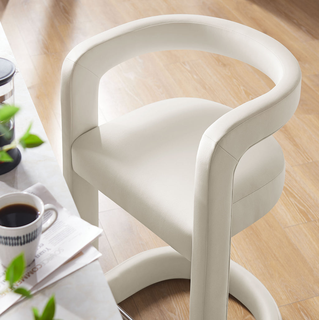 Winslow Performance Velvet Counter Stool - Alabaster