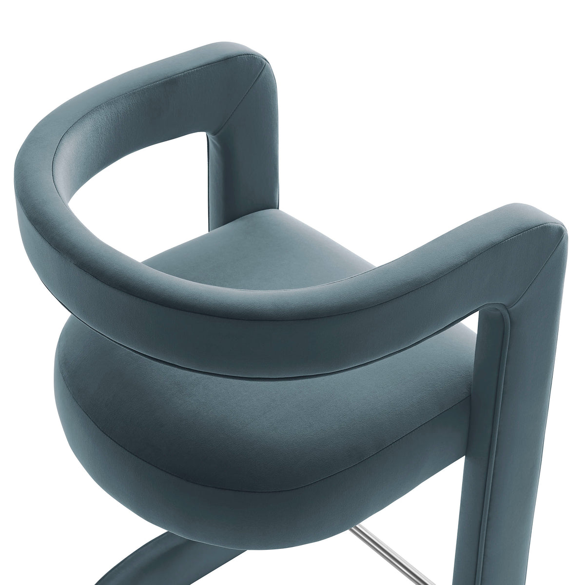 Winslow Performance Velvet Counter Stool - Cadet Blue